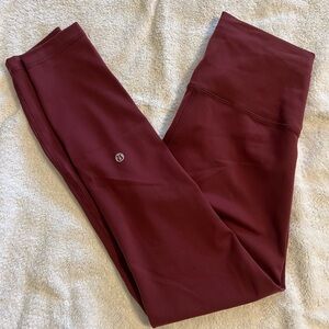 Lululemon Wunder Train Burgundy Leggings